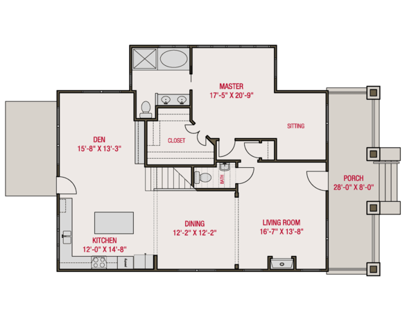 Craftsman Floor Plan - Main Floor Plan #461-66