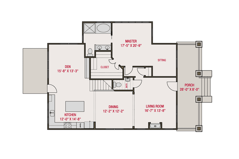 Dream House Plan - Floor Plan - Main Floor for Craftsman House Plan #461-66 - 4 bed, 3.5 bath