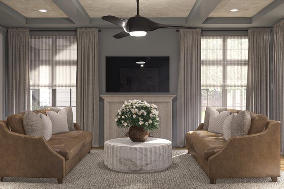 Interior - Family Room 1 for Colonial House Plan #455-467 - 3 bed, 3.5 bath