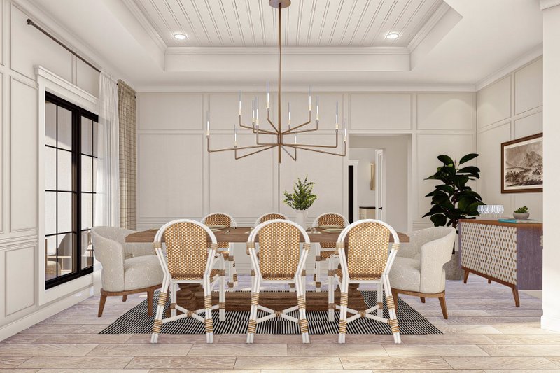 House Blueprint - Interior - Dining Room for Mediterranean House Plan #455-174 - 4 bed, 3.5 bath