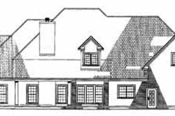 Exterior - Rear Elevation for European House Plan #17-524 - 4 bed, 4 bath