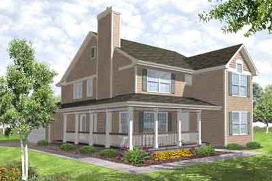 Exterior - Front Elevation for Farmhouse House Plan #50-282 - 4 bed, 2.5 bath