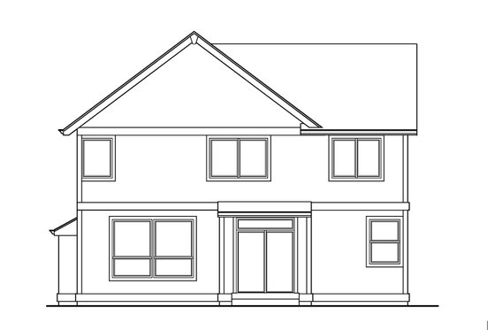 Exterior - Rear Elevation for Craftsman House Plan #53-486 - 3 bed, 2.5 bath