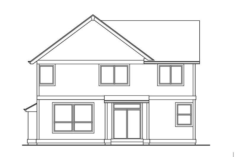 Architectural House Design - Exterior - Rear Elevation for Craftsman House Plan #53-486 - 3 bed, 2.5 bath