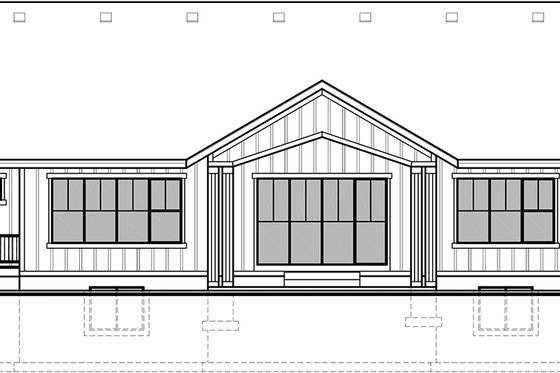 Exterior - Rear Elevation for Craftsman House Plan #1073-14 - 3 bed, 2.5 bath