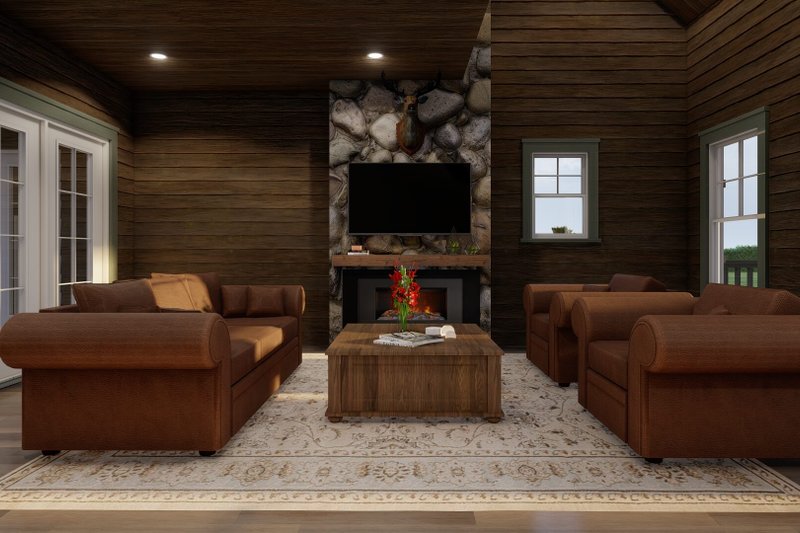 House Blueprint - Interior - Family Room for Country House Plan #17-3449 - 2 bed, 2 bath