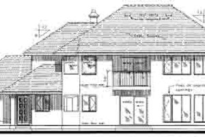 Exterior - Rear Elevation for Traditional House Plan #18-332 - 4 bed, 3 bath