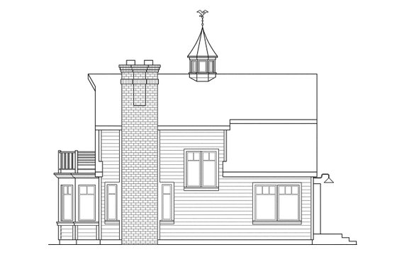 Exterior - Rear Elevation for Farmhouse House Plan #124-293 - 2 bed, 2 bath