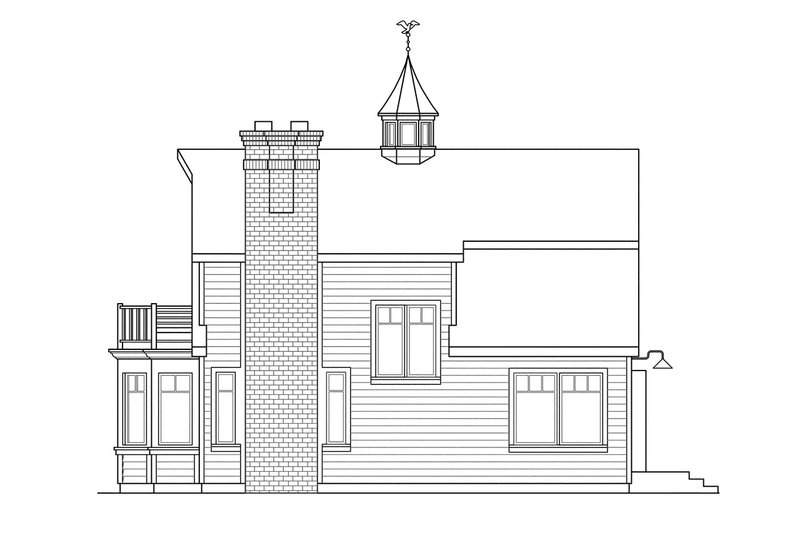 Home Plan - Exterior - Rear Elevation for Farmhouse House Plan #124-293 - 2 bed, 2 bath