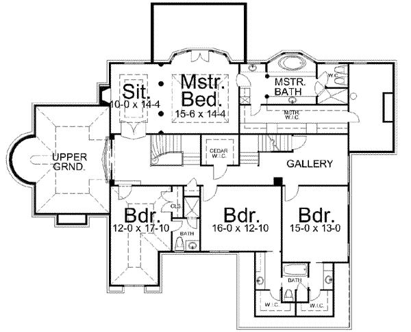 House Design - European Floor Plan - Upper Floor Plan #119-220