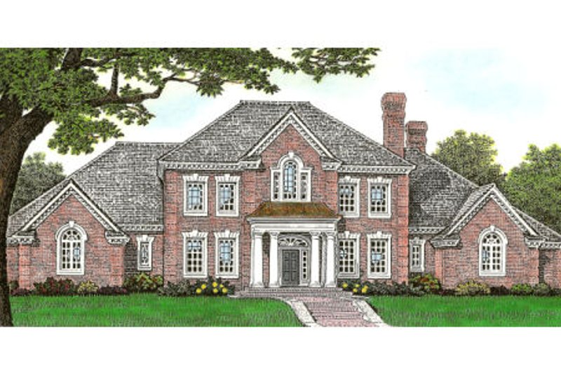 House Blueprint - European Exterior - Front Elevation Plan #310-642