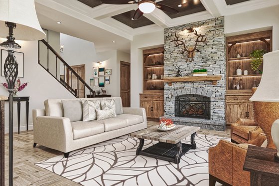 Interior - Family Room 1 for Traditional House Plan #54-450 - 5 bed, 4 bath