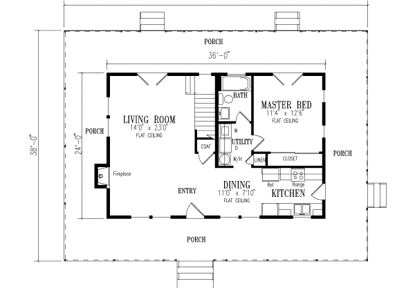Dream House Plan - Country Floor Plan - Main Floor Plan #1-124