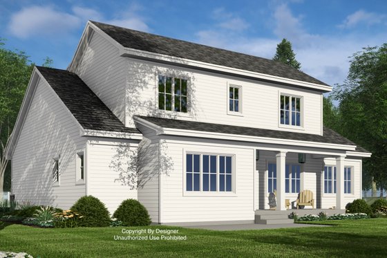 Exterior - Rear Elevation for Farmhouse House Plan #51-1363 - 4 bed, 3.5 bath