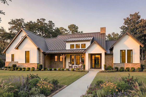Exterior - Front Elevation for Farmhouse House Plan #80-228 - 4 bed, 2.5 bath