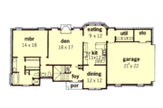 European Style House Plan - 4 Beds 2.5 Baths 2084 Sq/Ft Plan #16-207 