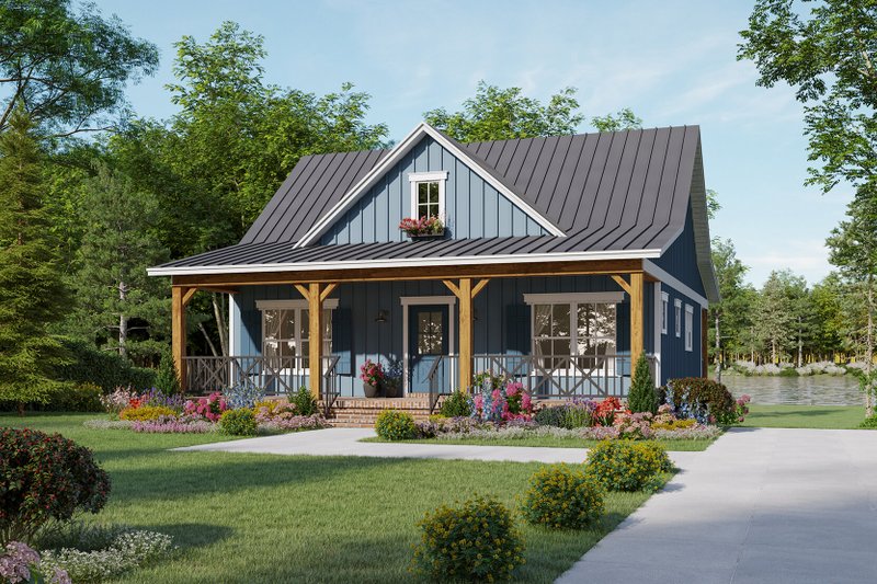 Country Style House Plan - 2 Beds 2 Baths 1020 Sq/Ft Plan #21-480