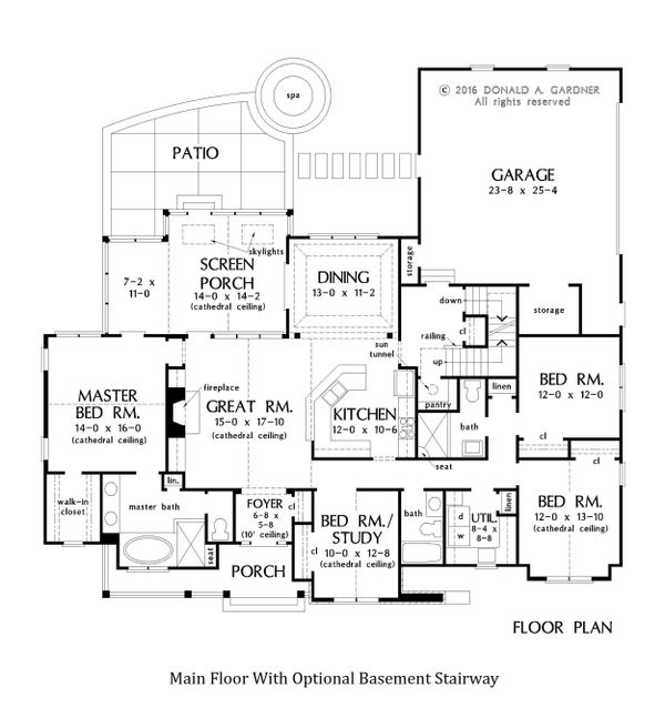 Home Plan - Main Floor With Basement Stair