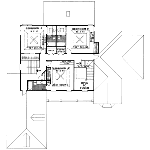 European Floor Plan - Upper Floor Plan #56-226