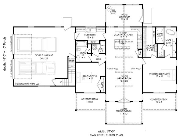 Contemporary Floor Plan - Main Floor Plan #932-940