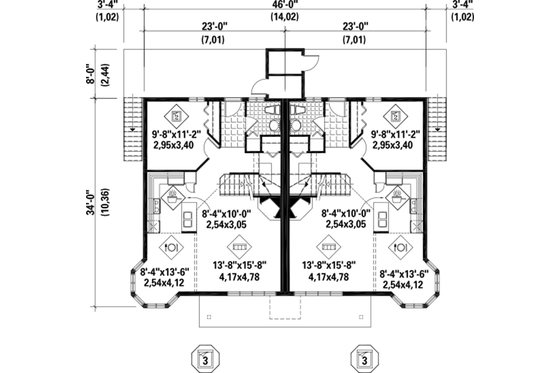 Floor Plan - Main Floor for Traditional House Plan #25-4515 - 6 bed, 4 bath