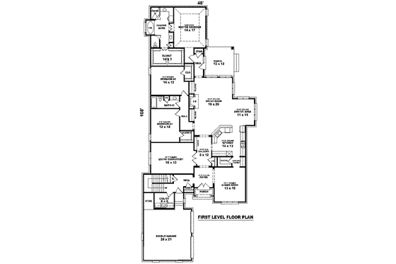 Floor Plan - Main Floor for European House Plan #81-1335 - 3 bed, 3 bath
