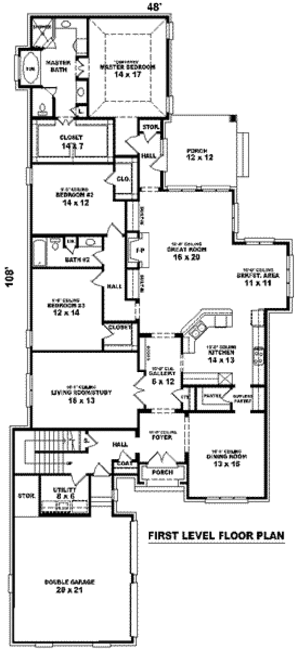European Floor Plan - Main Floor Plan #81-1335