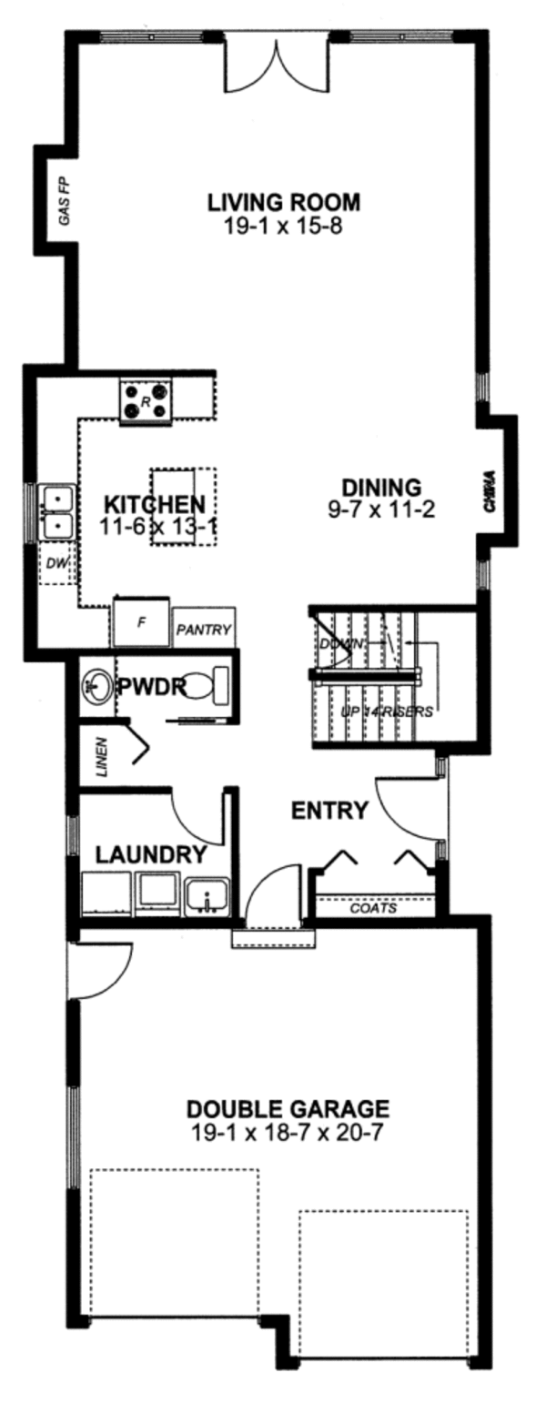 Colonial Floor Plan - Main Floor Plan #126-155