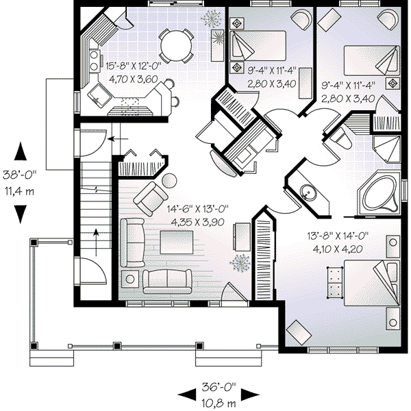 House Design - Traditional Floor Plan - Main Floor Plan #23-556