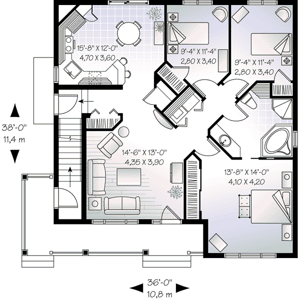 Architectural House Design - Traditional Floor Plan - Main Floor Plan #23-556