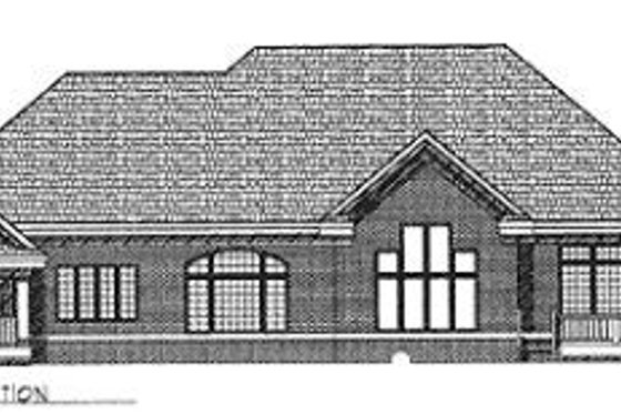 Exterior - Rear Elevation for Traditional House Plan #70-522 - 3 bed, 2.5 bath