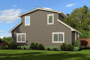 Exterior - Rear Elevation for Traditional House Plan #132-220 - 2 bed, 2 bath