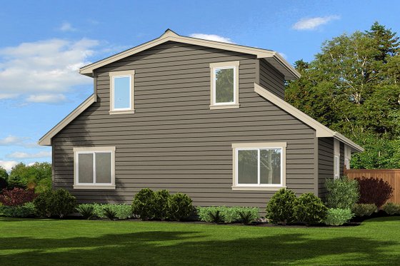 Exterior - Rear Elevation for Traditional House Plan #132-220 - 2 bed, 2 bath
