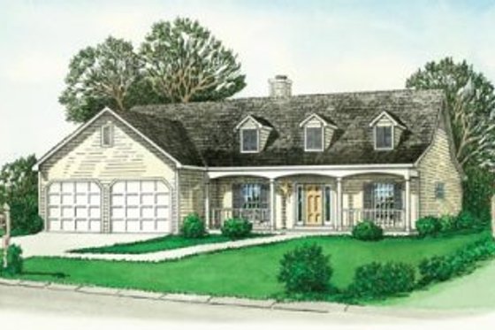 Exterior - Front Elevation for Traditional House Plan #16-180 - 3 bed, 2 bath