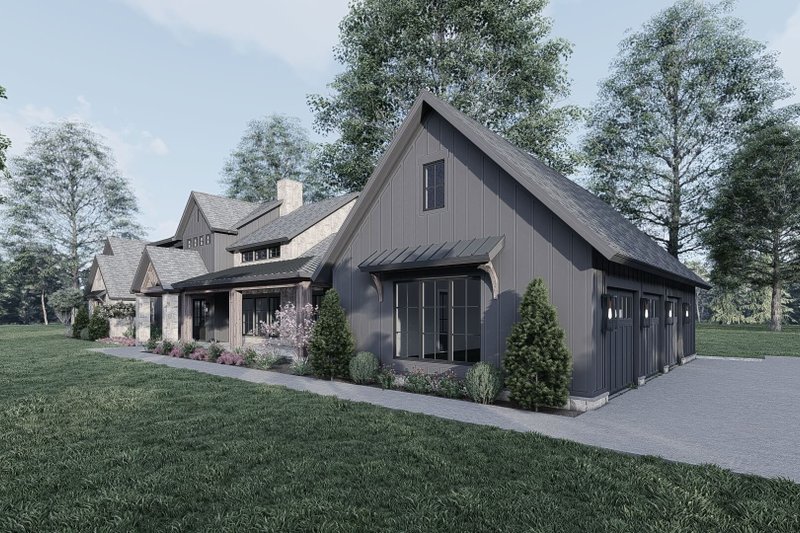Home Plan - Exterior - Front Elevation 4 for Contemporary House Plan #923-400 - 4 bed, 3.5 bath