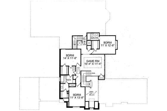 Floor Plan - Upper Floor for European House Plan #141-122 - 4 bed, 3.5 bath