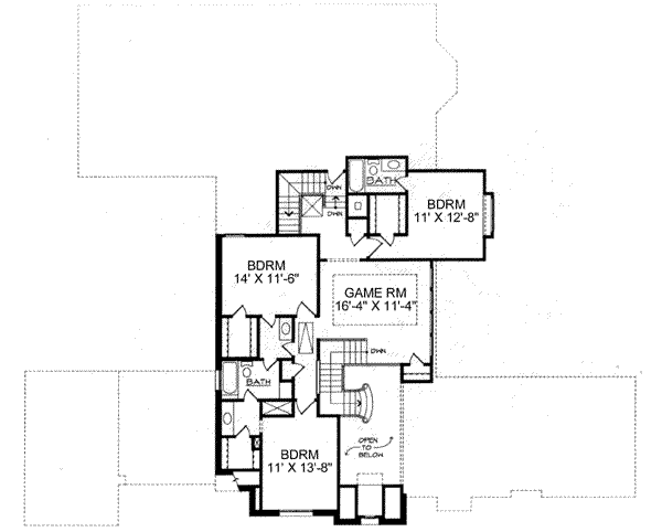 European Floor Plan - Upper Floor Plan #141-122