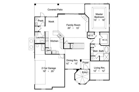 Floor Plan - Main Floor for European House Plan #417-288 - 4 bed, 3.5 bath