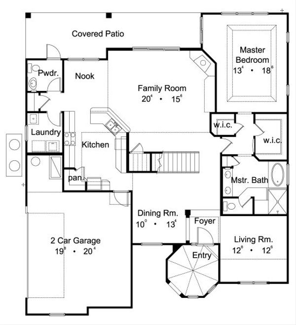 Architectural House Design - European Floor Plan - Main Floor Plan #417-288