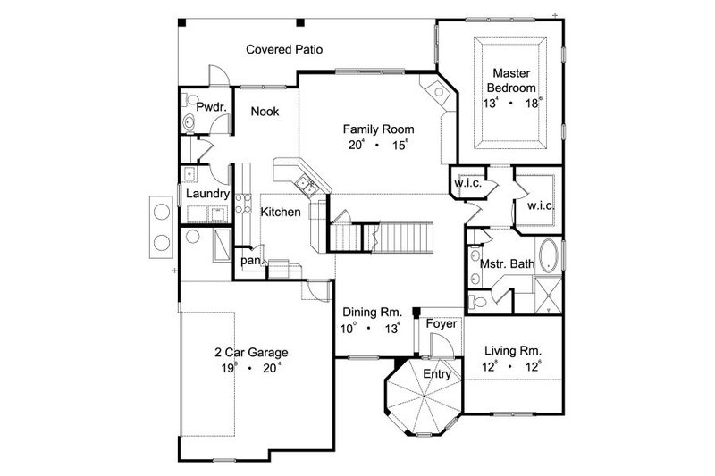 Architectural House Design - Floor Plan - Main Floor for European House Plan #417-288 - 4 bed, 3.5 bath