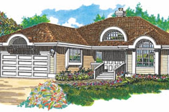 Exterior - Front Elevation for European House Plan #47-434 - 3 bed, 2 bath