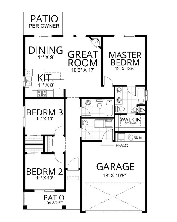 Craftsman Floor Plan - Main Floor Plan #112-295
