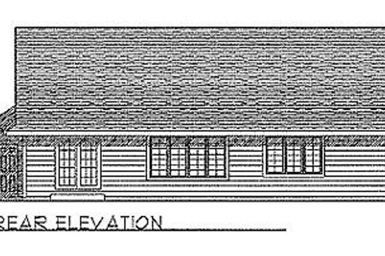 Exterior - Rear Elevation for Traditional House Plan #70-137 - 3 bed, 2 bath