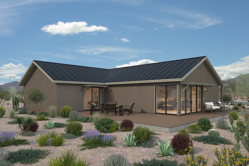 Home Plan - Exterior - Rear Elevation 3 for Ranch House Plan #497-12 - 3 bed, 2 bath