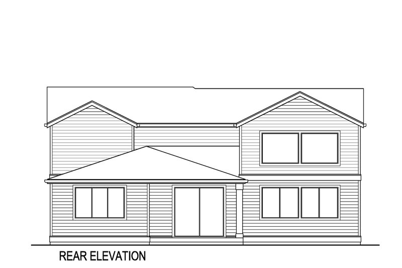 House Blueprint - Exterior - Rear Elevation for Farmhouse House Plan #569-50 - 4 bed, 2.5 bath