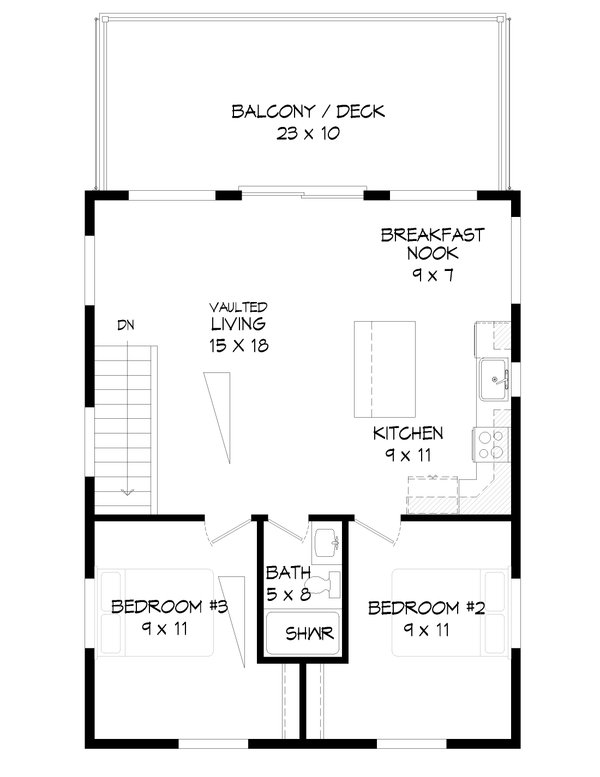 Home Plan - Contemporary Floor Plan - Upper Floor Plan #932-531
