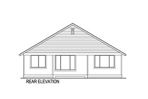 Exterior - Rear Elevation for Ranch House Plan #569-70 - 3 bed, 2 bath