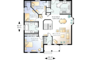 European Style House Plan - 3 Beds 1 Baths 1321 Sq/Ft Plan #23-322 