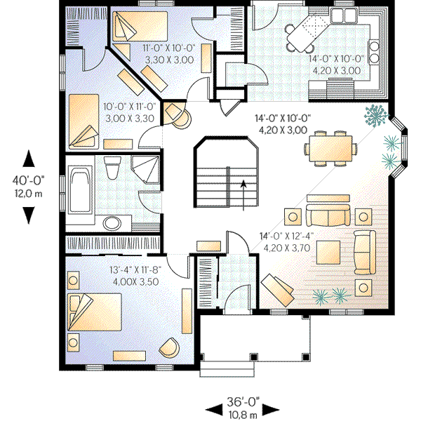 House Plan Design - European Floor Plan - Main Floor Plan #23-322