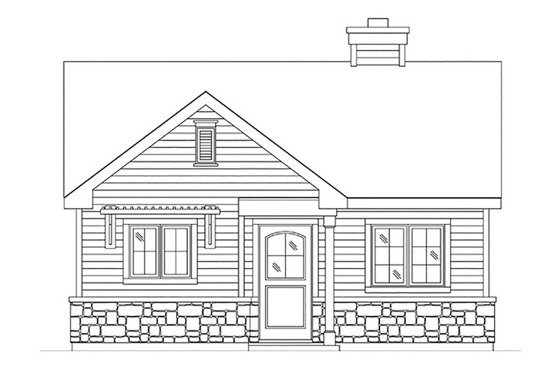 House Plan Design - Exterior - Front Elevation 3 for Cottage House Plan #22-607 - 1 bed, 1 bath